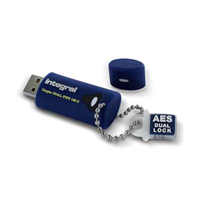 Integral 16GB Crypto-140-2 256-Bit 3.0 USB Stick Verschlüsselt - USB Stick Passwort geschützt - FIPS 197 Zertifiziert, Schutz vor Brute-Force-Angriffen, Robustes, dreilagiges, wasserdichtes Design von Integral