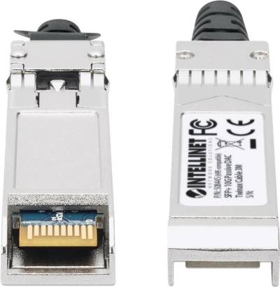 Intellinet - 10GBase Direktanschlusskabel - SFP+ (M) zu SFP+ (M) - 3,0m - twinaxial - passiv, geringe Latenz, 10 Gigabit Ethernet, bis zu 10 Gbps Datentransferrate - Schwarz (508445) von Intellinet