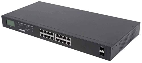 Intellinet 16Port Gigabit Ethernet PoE Switch mit 2 SFPPorts LCDAnzeige IEEE 802.3at/af Power over Ethernet (PoE/PoE)konform 370 W Endspan 19 Rackmount 19 Zoll 561259 schwarz von Intellinet