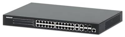 Intellinet 24-Port Gigabit Ethernet PoE+ Web-Managed Switch mit 4 Gigabit Kombo-Base-T/SFP-Ports von Intellinet