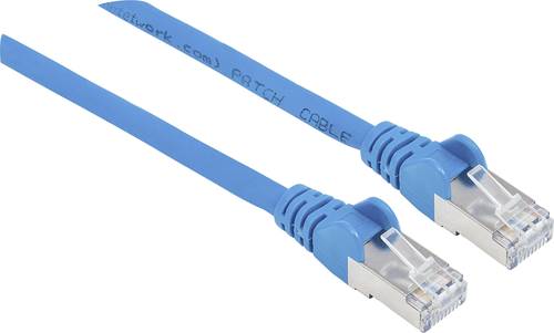 Intellinet 350815 RJ45 Netzwerkkabel, Patchkabel CAT 6a S/FTP 30.00m Blau Folienschirm, Geflechtschi von Intellinet