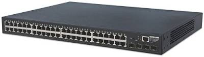 Intellinet 48-Port Gigabit Ethernet Web-Managed Switch mit 4 SFP-Ports (48 x 10/100/1000 Mbit/s RJ45 Ports + 4 x SFP - IEEE 802.3az Energy Efficient Ethernet) 19" Rackmount schwarz 561334 von Intellinet