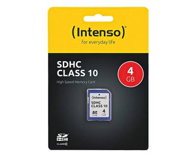 Intenso Intenso Class10 Speicherkarte (4 GB, Schreib-/Lesegeschwindigkeit: 12 / 20 MB/Sek) von Intenso