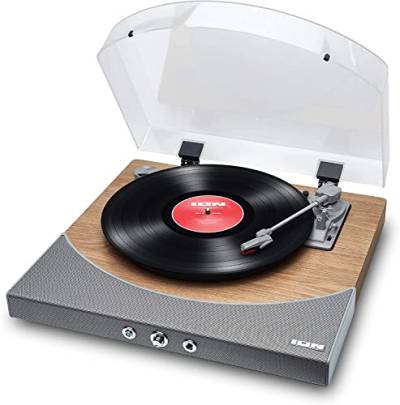 ION Audio Premier LP - Vinyl Plattenspieler Bluetooth mit eingebauten Lautsprechern und USB, holzfarben von Ion