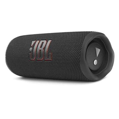 JBL Flip 6 Bluetooth Box in Schwarz – Wasserdichter, tragbarer Lautsprecher mit 2-Wege-Lautsprechersystem für kraftvollen Sound – Bis zu 12 Stunden kabellos Musik abspielen von JBL
