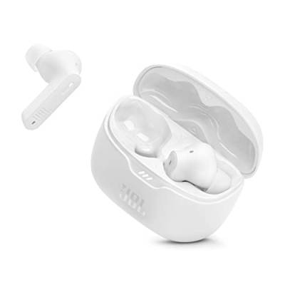 JBL Tune Beam – Wasserresistente, True-Wireless In-Ear-Kopfhörer mit Noise-Cancelling in Weiß – Mit bis zu 48 h Musikwiedergabe von JBL