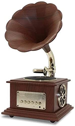 Vintage-Grammophon mit Messinghorn, Reproduktion, Plattenspieler, Lautsprecher, Plattenspieler, Phonograph von JEVHLYKW