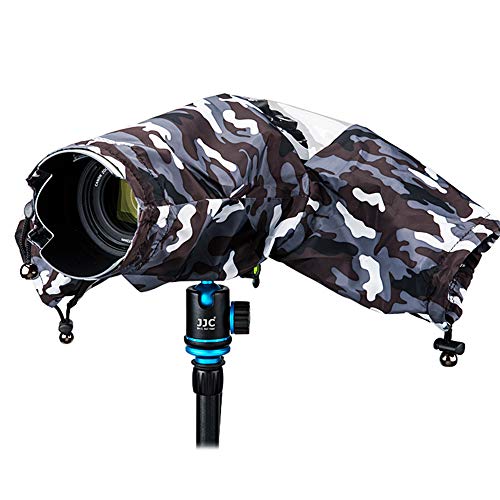 JJC Kamera Regenschutzhülle Wasserdichter Regenschutzhaube Schutz für Canon Nikon Fujifilm Sony Olympus DSLR-Kameras Nylon Rain Cover - Tarnung von JJC