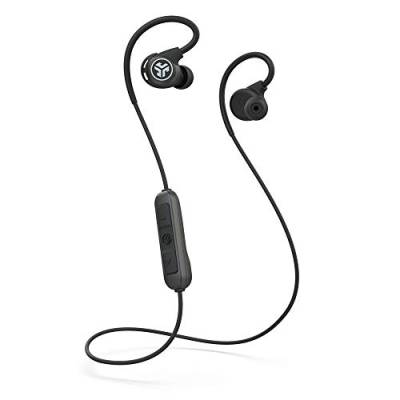 JLab Fit Sport 3 Bluetooth Kopfhörer In Ear - Wireless Ohrhörer mit flexiblen Memory-Wire-Ohrhaken, IP55-Schweißbeständigkeit, Geräuschisolierung und benutzerdefiniertem EQ3-Sound, Schwarz von JLab