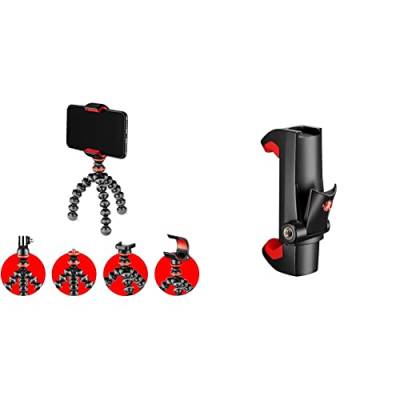 JOBY GorillaPod Starter Kit, Vielseitiges Flexibles Mini-Stativ mit Universeller Smartphone-Klemme, GoPro-Halterung, Taschenlampenhalterung & Manfrotto - Smartphone Halterung, Pro Version von JOBY