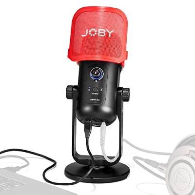 JOBY Wavo POD USB-Kondensatormikrofon für PC, Streaming Mikrofon, Podcasts, mit Stummschaltung, Verstärkungsregelung, Live-Überwachung, Plug-and-Play für PC und Mac, USB Mikrofon, Gaming Mikrofon PC von JOBY