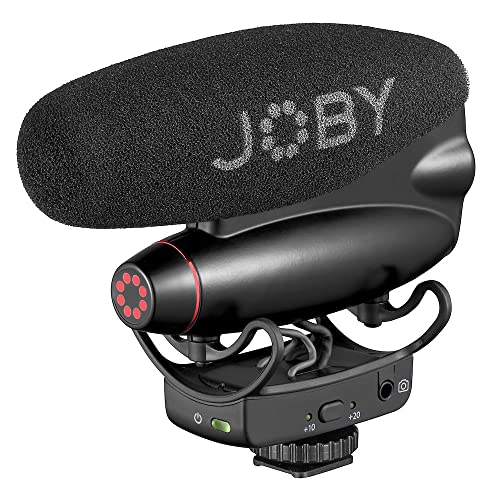 JOBY Wavo PRO DS Professionelles Richtmikrofon zur Kameramontage, Rycote-Dämpfungshalterung, Low-Cut-Filter, Integrierte LEDs, Richtmikrofon, Content-Creator, Mikrofon Kamera, Kondensator-Mikrofone von JOBY