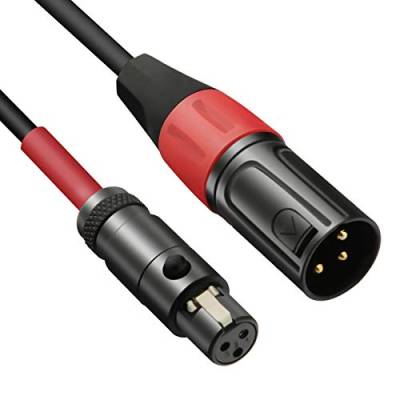 JOMLEY Mini XLR auf XLR Kabel, 3 Pin Mini XLR Weiblich(TA3F) auf Regelmäßig XLR Männlich Pro Revers Mikrofonkabel - 1 M von JOMLEY