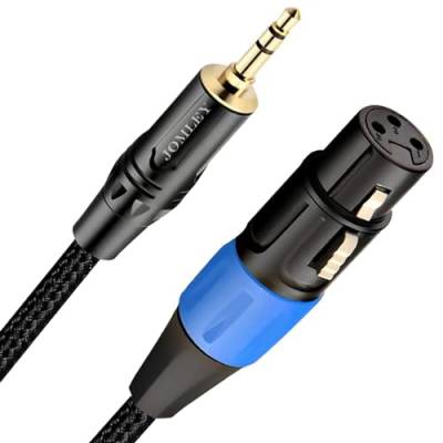 JOMLEY XLR Klinke auf 3,5 mm Kabel, unsymmetrische Weiblich XLR-Buchse auf 3,5mm Mini Stereo Jack Aux Mikrofon Kabel Mikrofon Schnur für Handy, Laptop, Lautsprecher, Mixer - 1 m von JOMLEY