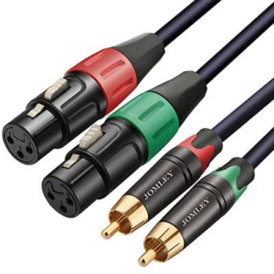 JOMLEY XLR-auf-Cinch-Kabel, Heavy Duty Dual XLR Buchse auf Dual RCA Stecker Patch Schnur HiFi Stereo Audio Verbindung Verbindungsleitung - 2 Meter von JOMLEY