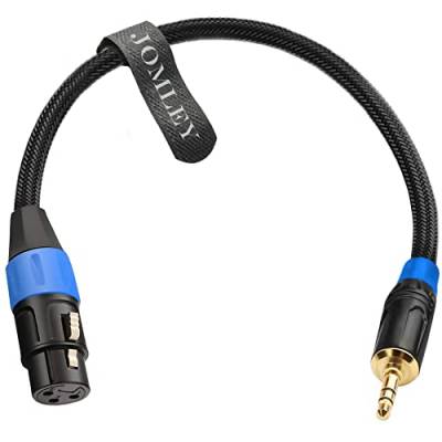 JOMLEY XLR auf klinke 3,5mm symmetrisches Kabel Adapter, XLR auf 3,5 mm Adapterkabel, vergoldetes Mini Jack Stereo auf XLR Female Audio Kabel für Mikrofone - 0,3m von JOMLEY