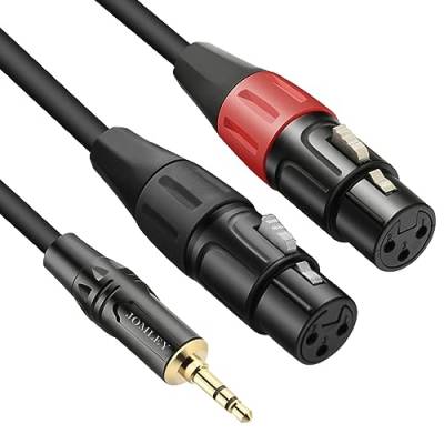 JOMLEY xlr klinke auf 3,5mm mikrofon kabel, Duale Weiblich XLR auf 3,5mm Y-Splitter Kabel, Unausgewogen 3,5mm Mini Jack TRS Stereo Aux Audio Mic Kabel - 2m von JOMLEY