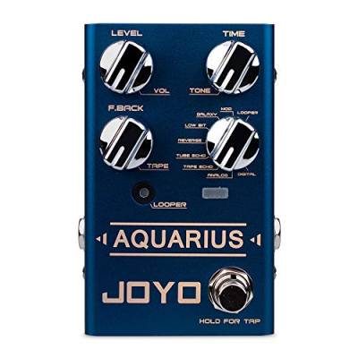 Joyo R-07 Aquarius Delay/Looper, Holen Sie sich 8 digitale Verzögerungseffekte + 5 Minuten Looper in einem Pedal von JOYO