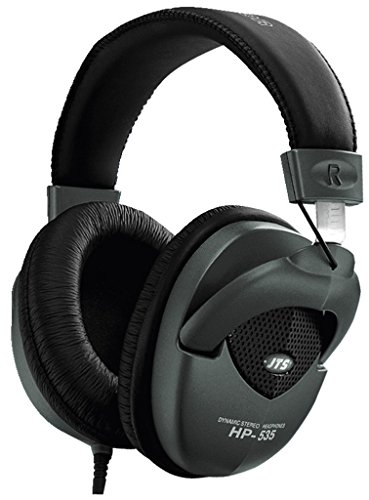 JTS HP-535 professioneller Studio-Monitor-Kopfhörer mit gepolstertem Ohr-Kissen und Kopfauflage, Over-Ear Headphone mit hervorragender Klang-Qualität in Schwarz von JTS
