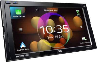 JVC KW-M875DBW - 17,3 cm (6,8") Digital Media AV-Receiver mit Wireless CarPlay & Android Auto (4x50W, DAB+/UKW, BT, 3X Pre-Out 4V, USB-C, iPod/iPhone Control) von JVC