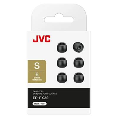 JVC Silikon-Ohrpolster für Kopfhörer, 6er-Set, Universalgröße in 2 Farben und 3 Größen, EP-FX2S-B (Schwarz) von JVC