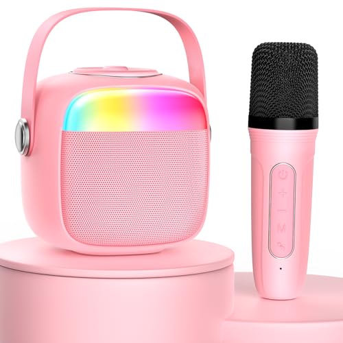 JYX Karaoke Maschine für Kinder & Erwachsene, Mini Karaoke Anlage mit Mikrofonen, Bluetooth Karaoke Lautsprecher für Heimparty, Geschenk für Brithday für Mädchen und Jungen von JYX