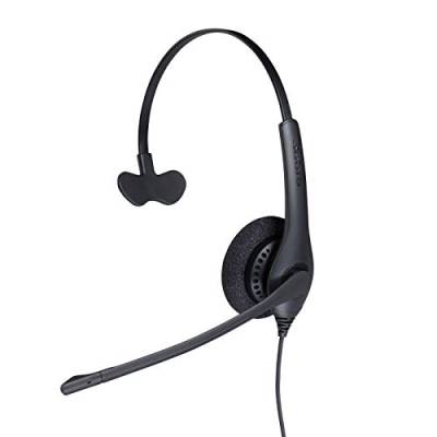Jabra Biz 1500 USB-A On-Ear Mono Headset - Kabel-Kopfhörer mit geräuschunterdrückendem Mikrofon, Bedieneinheit und Lautstärkespitzenschutz für Softphones und Tischtelefone, Schwarz von Jabra