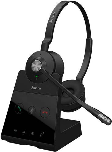 Jabra Engage 65 Stereo Telefon On Ear Headset DECT Stereo Schwarz Noise Cancelling Mikrofon-Stummsch von Jabra