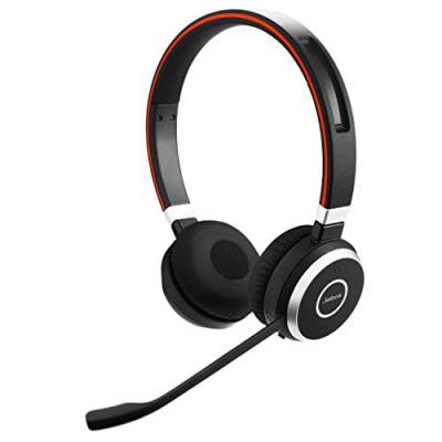 Jabra Evolve 65 Wireless Stereo On-Ear Headset – Microsoft Certified Headphones With Long-Lasting Battery – USB Bluetooth Adapter – Black von Jabra