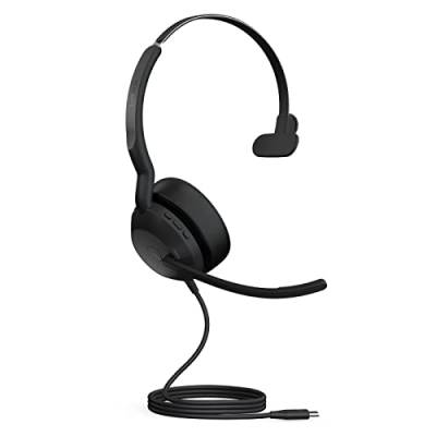 Jabra Evolve2 50 - Kabelgebundenes Mono-Headset mit Jabra Air Comfort - Mikrofone mit aktiver Geräuschunterdrückung (ANC) - für MS Teams zertifiziert, mit anderen Plattformen kompatibel - Schwarz von Jabra