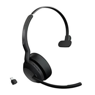 Jabra Evolve2 55 - schnurloses Mono-Headset mit Jabra Air Comfort - Mikrofone mit Geräuschunterdrückung und ANC - kompatibel mit allen UC-Plattformen wie Zoom und Google Meet - Schwarz von Jabra