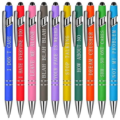 Jdeijfev 1 Set Büro Inspirierende Zitate Snarky Screen Touch Stylus Pen Ermutigende Schriften Schwarze Tinte, C von Jdeijfev