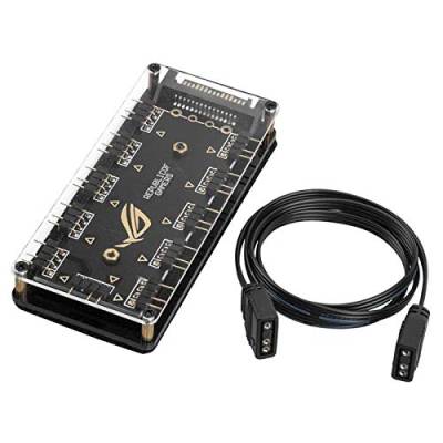 Jdeijfev 5V 3Pin RGB LED Splitter 10-Port Hub mit 50CM 3Pin VerläNgerung Kabel, Perfekt für Viele RGB von Jdeijfev