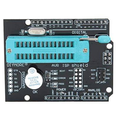 Jeanoko AVR ISP Shield Durable Programmer-Erweiterungskarte LED-Anzeige Programmiererschnittstelle Erweiterungsadapter-Controller für Entwicklungserweiterungskarte von Jeanoko