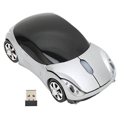 Jectse Auto-Maus, Tragbare 2,4-GHz-Sportwagen-förmige Kabellose Maus mit USB-Empfänger, Tragbare Gaming-Maus für Windows 98 für Win 7 für Linux von Jectse