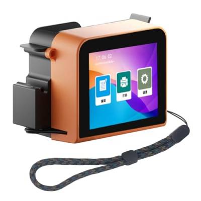 Jectse Mini-Hand-Tintenstrahldrucker, Tragbarer Handdrucker mit LED-Touchscreen, 4-Kern-Cup-Taschen-Tintenstrahl-Kodierungsgerät für DIY-Druck, QR-Code, Barcode, Datum, Logo, (EU-Stecker) von Jectse