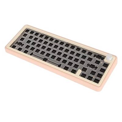 Jiawu Barebones-Tastatur, Hot-Swap-fähige Tastatur mit Hoher Härte, DIY-Kit aus Aluminiumlegierung mit Knopf für das Büro (Rosa) von Jiawu