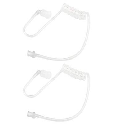 Jopto 2 Stück Transparente Spule Akustik Luftschlauch In-Ear-Ohrstöpsel Klar Abnehmbare Ersatz Spule Audio Tube für Zwei-Wege-Radio-Audio-Kits Kopfhörer Walkie Talkie Radio Ohrhörer Headset von Jopto