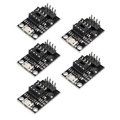 Jopto 5 Stück steckbare Entwicklungsplatine Programmierplatine für ATtiny13A ATtiny25 ATtiny45 ATtiny85 Programmiereditor Micro USB Stromanschluss von Jopto