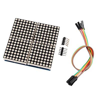 Jopto 7219 Punktmatrixmodul für Mikrocontroller 4 in 1 LED-Anzeigemodul mit 5pin Leitung Kompatibel mit Arduino Raspberry Pi von Jopto