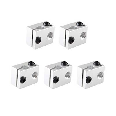 Jopto Extruder-Hotend-Düsen-Heizblock aus V6-Aluminium, für Makerbot MK7/MK8-Extruder, 3D-Drucker-Extruder, 5 Stück von Jopto