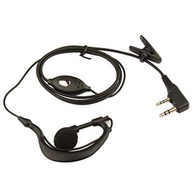 Jopto G-förmiges Headset, Polizei, Sicherheit, Inline-Headset, PTT-Mikrofon, Clip-Ear, Walkie-Talkie-Kopfhörer, 2-poliger Stecker für 2-polige Kenwood Baofeng UV-5R UV-82 Midland Wouxun mit Clip von Jopto