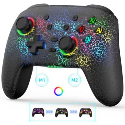 Joso Wireless Controller für PC/Switch/PS4/PS3, Smartphone Controller für iPhone/Android Unterstützt Streaming auf PS/Xbox/PC-Konsole mit Rückentaste/Turbo/6-Achsen Gyro/Doppelmotoren von Joso