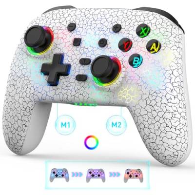 Joso Wireless Controller für PC/Switch/PS4/PS3, Smartphone Controller für iPhone/Android Unterstützt Streaming auf PS/Xbox/PC-Konsole mit Rückentaste/Turbo/6-Achsen Gyro/Doppelmotoren von Joso