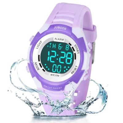 Juboos Kinder Digitaluhren,7 Farben LED-Licht Kinder Sport Armbanduhr Jungen Wasserdicht Kinderuhr mit Alarm Stoppuhr,Kinderuhren Outdoor Armbanduhr für Jungen Mädchen von Juboos