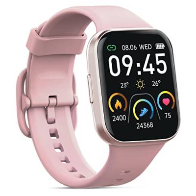 Jugeman Smartwatch Damen, Fitnessuhr Damen mit 1,69" HD Farbdisplay, 25 Sportmodi Fitness Tracker Uhr mit Pulsmesser Schlafmonitor, IP68 Wasserdicht Sportuhr Damen mit Schrittzähler Stoppuhr (Rosa) von Jugeman