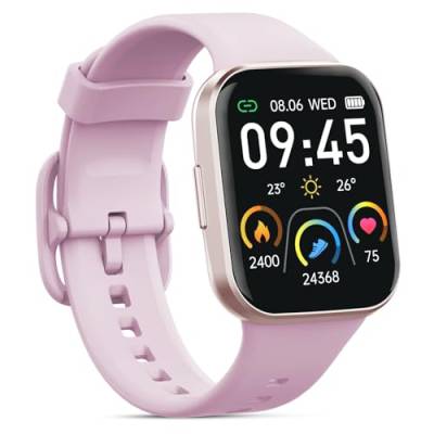 Smartwatch Damen, Fitnessuhr Damen mit 1,69" HD Farbdisplay, 25 Sportmodi Fitness Tracker Uhr mit Pulsmesser Schlafmonitor, IP68 Wasserdicht Sportuhr Damen mit Schrittzähler Stoppuhr (sakura rosa) von Jugeman