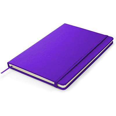 Notizbuch mit festem Einband aus PU-Leder, DIN A5, liniert violett von Juliyeh