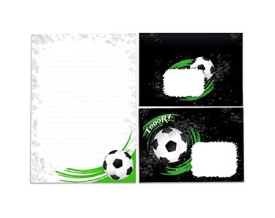 Briefpapier-Set Briefblock mit Umschlag für Kinder Fussball Fußball (Block A5 mit 25 Blätter + 15 Umschläge) von Junapack