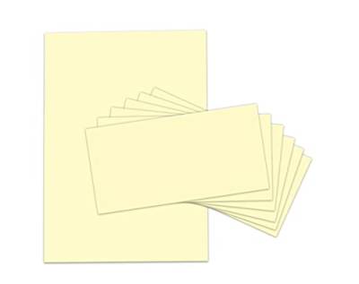 Briefpapier-Set Briefpapier mit Umschlag gelb Briefbogen eibfarbiges Papier selbstklebende Umschlag Briefe Einladungen (100 Blätter + 100 Umschläge) von Junapack